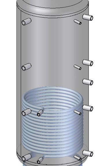 Heizungspufferspeicher mit 1 Wärmetauscher