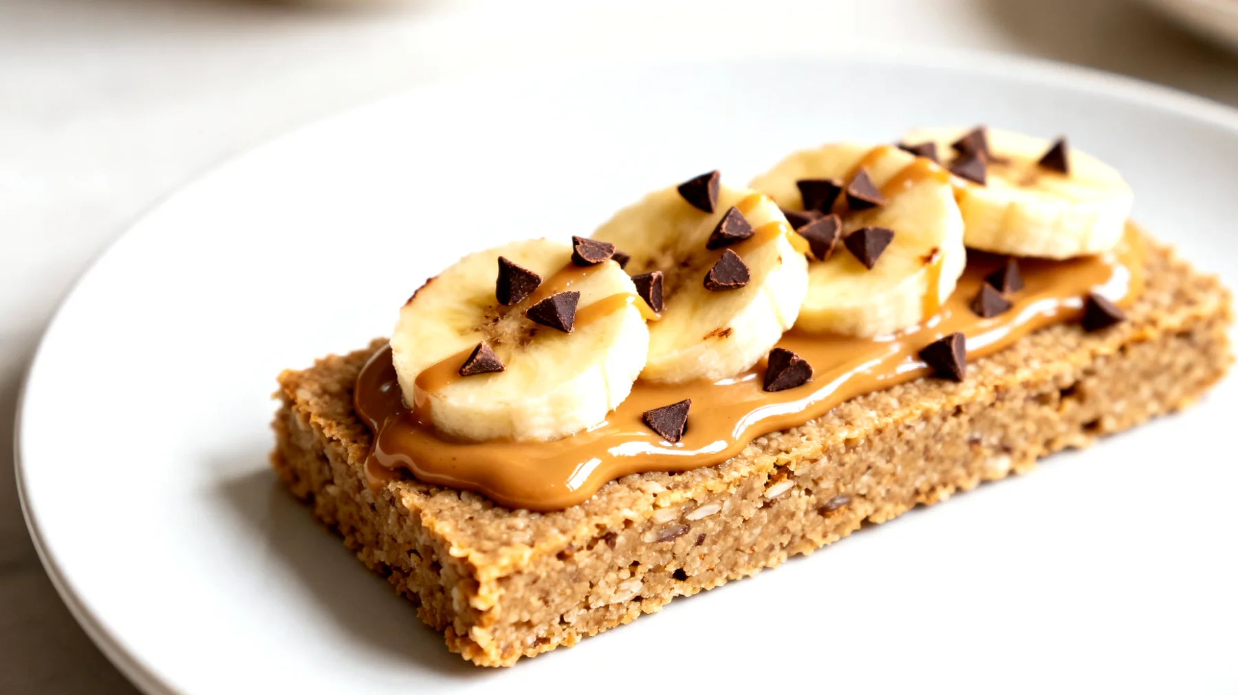 Amaranth-Bananen-Riegel mit Mandelbutter und Kakaonibs"