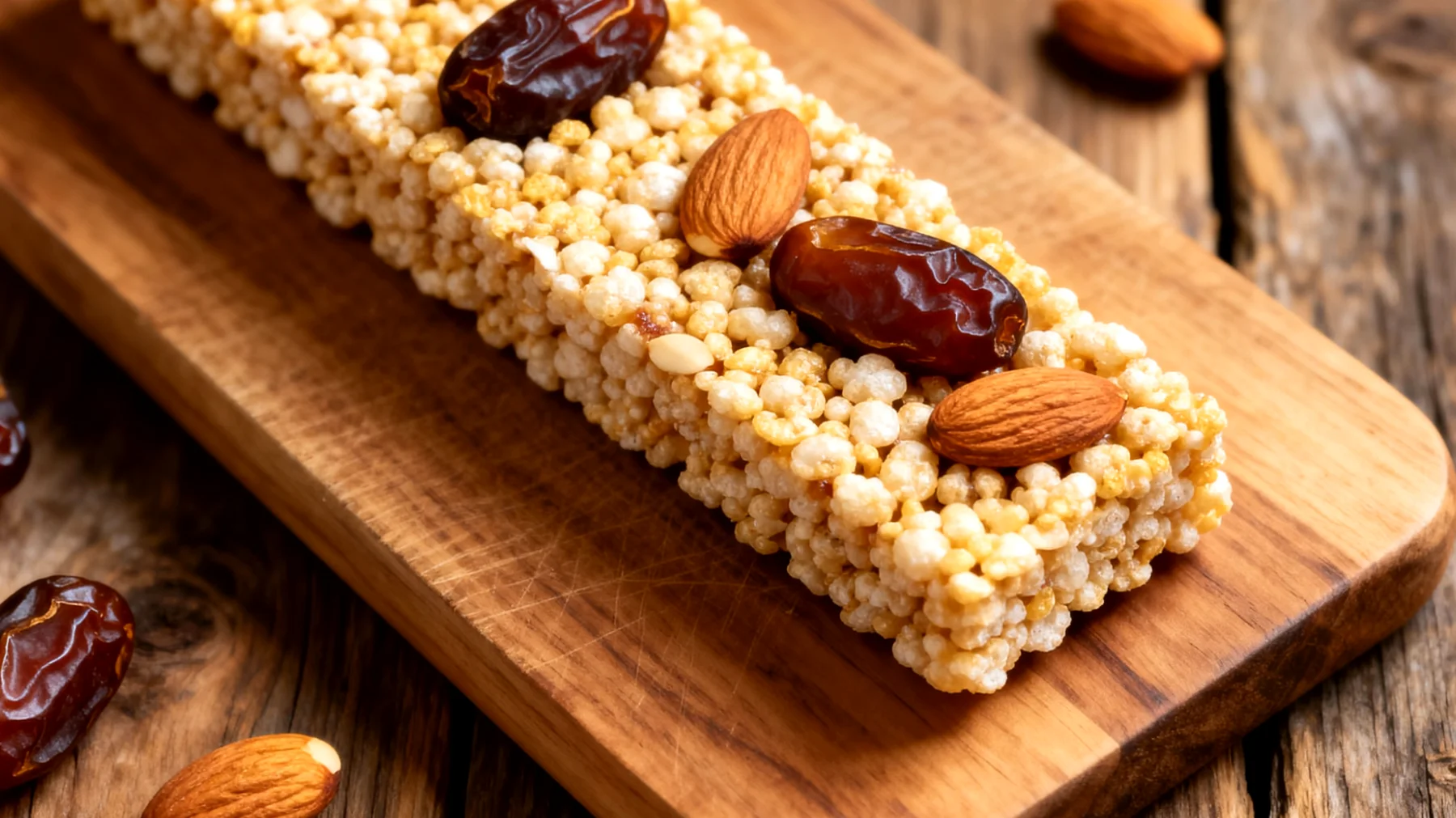Amaranth-Puffriegel mit Mandeln und Datteln (hausgemacht oder naturbelassen)"