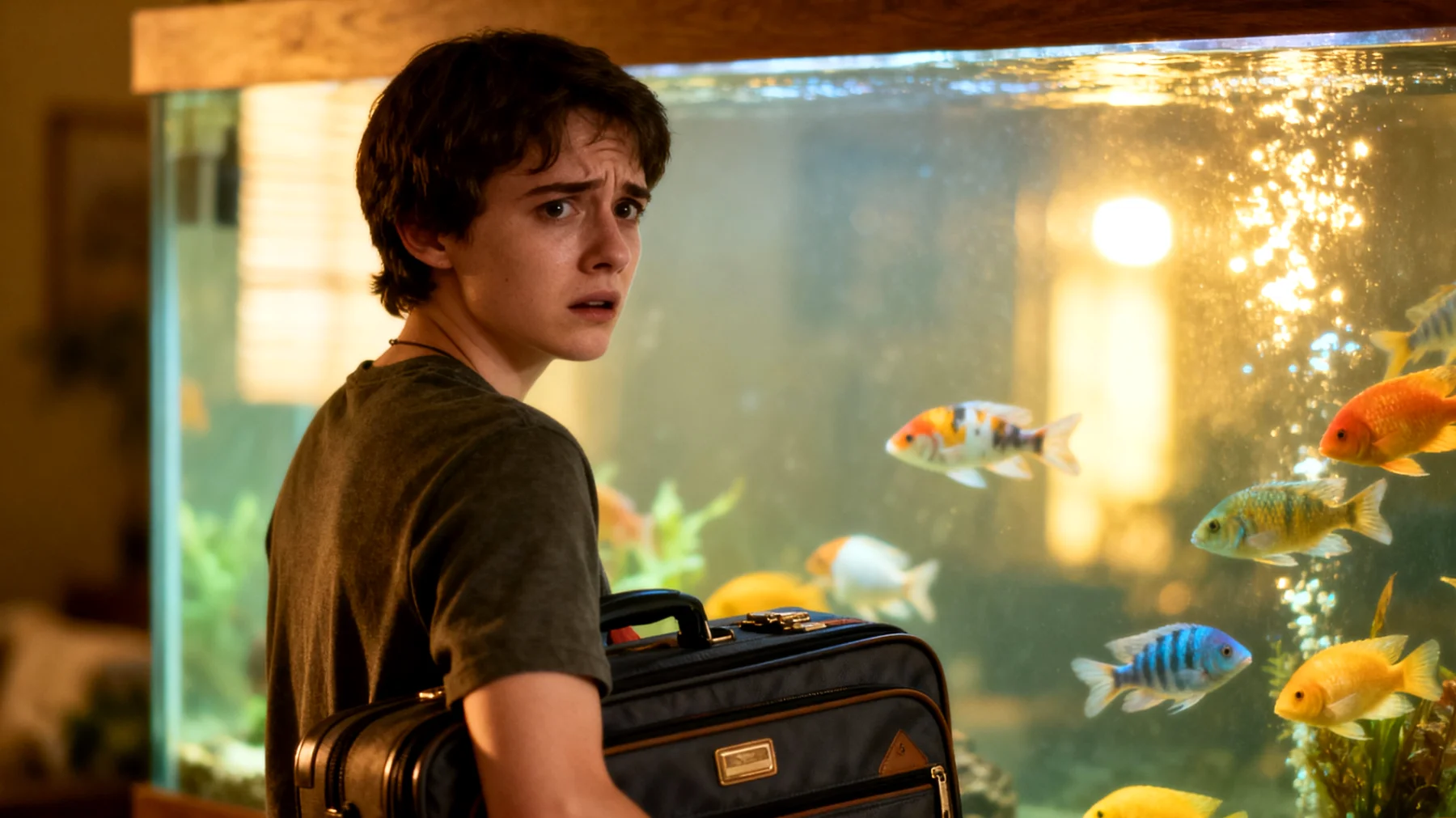 Fische können während einer Reise nicht einfach mitgenommen werden und benötigen eine zuverlässige Versorgung im Aquarium, einschließlich regelmäßiger Fütterung, Temperaturkontrolle und Wasserwartung"