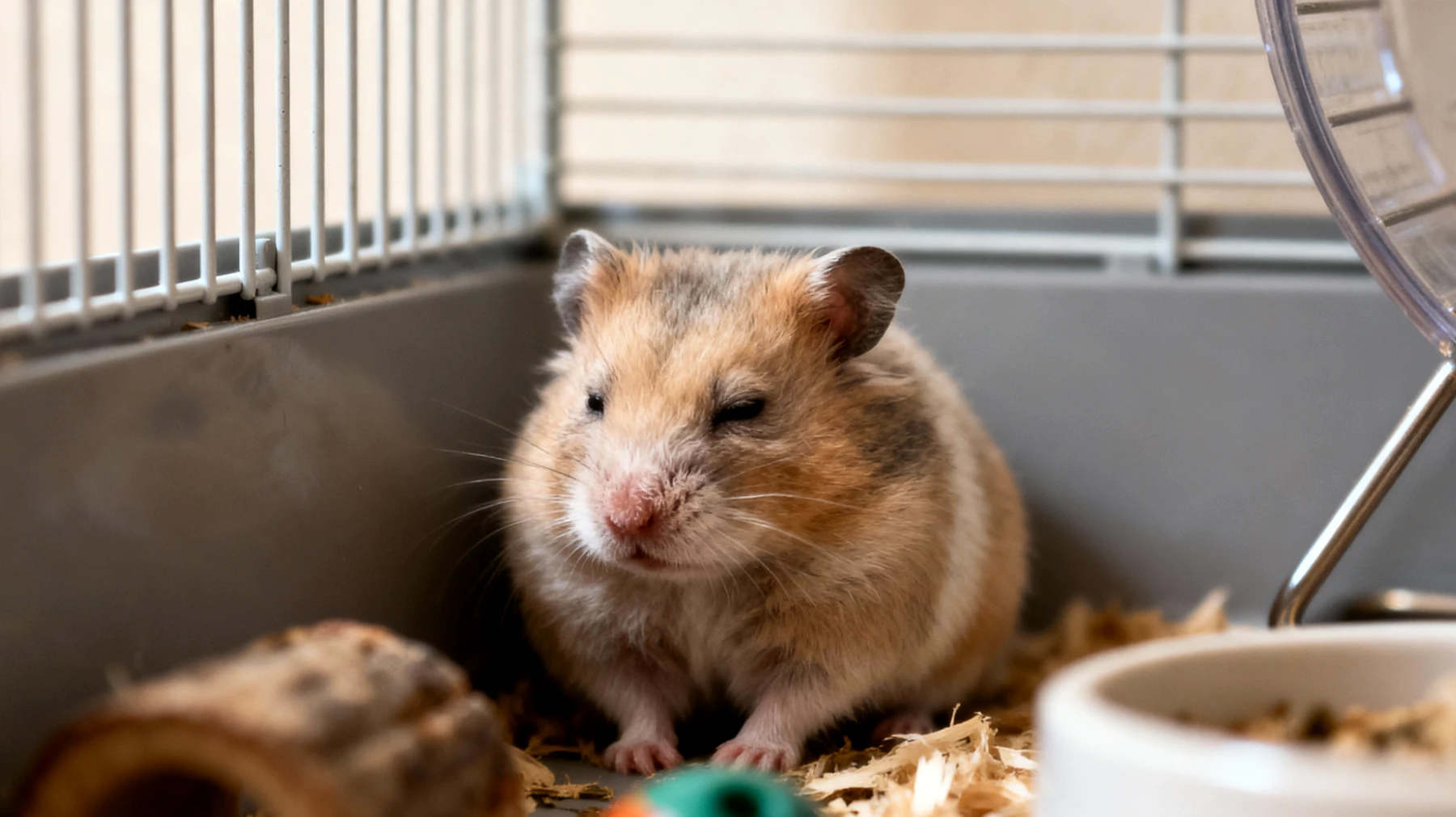 Ältere Hamster werden weniger aktiv und zeigen reduziertes Interesse an Beschäftigung, wodurch ihre geistige Stimulation und Lebensqualität abnehmen können"