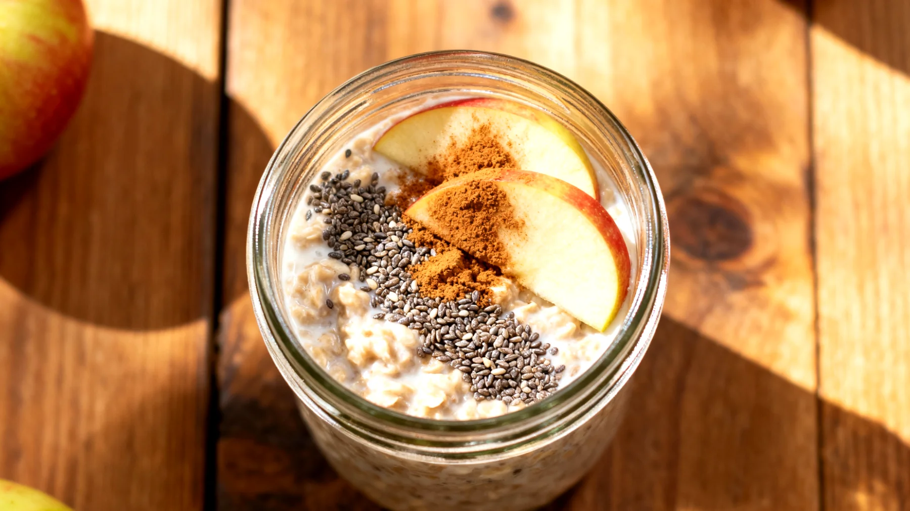 Overnight Oats mit Chiasamen, Apfel und Zimt"