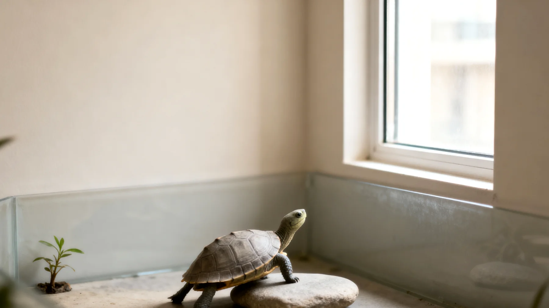 Schildkröten in Wohnungshaltung brauchen geeignete Beschäftigungs- und Spielmöglichkeiten, um Langeweile und Bewegungsmangel zu vermeiden, aber der begrenzte Raum in der Wohnung schränkt ihre natürlichen Verhaltensweisen ein"