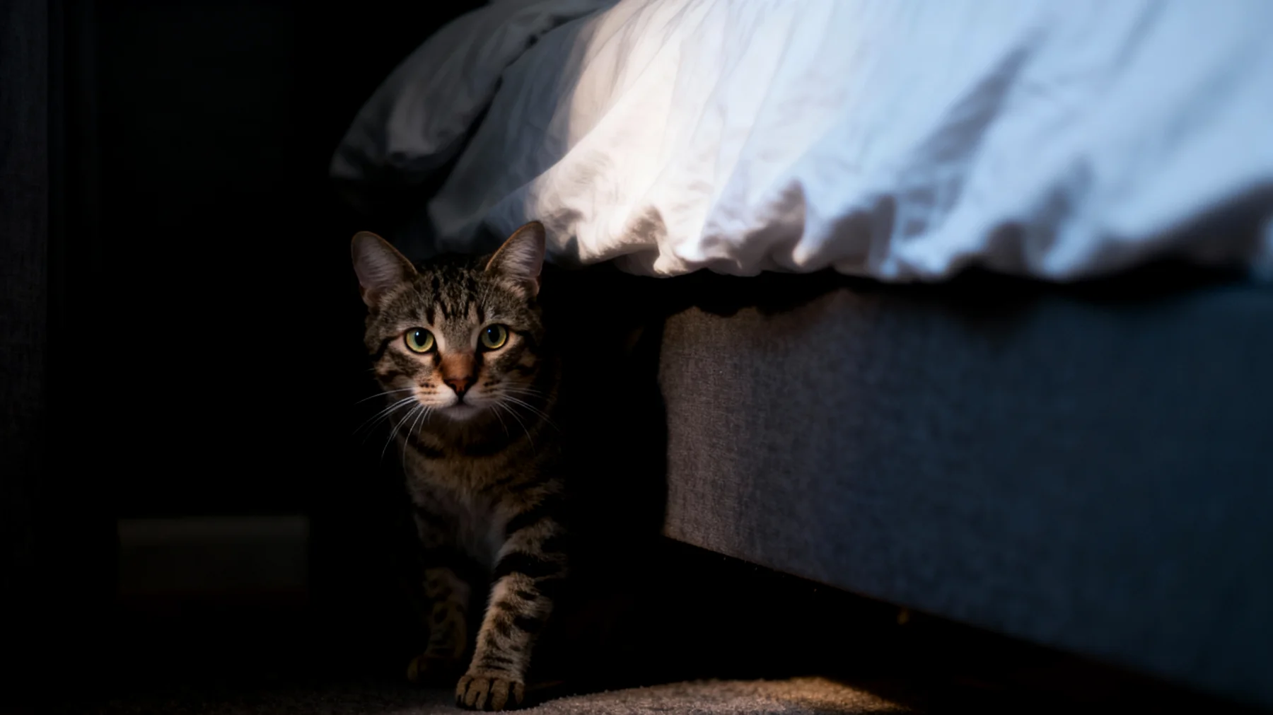 Katze gewöhnt sich nicht an das neue Zuhause nach der Adoption und versteckt sich ständig oder zeigt ängstliches Verhalten"