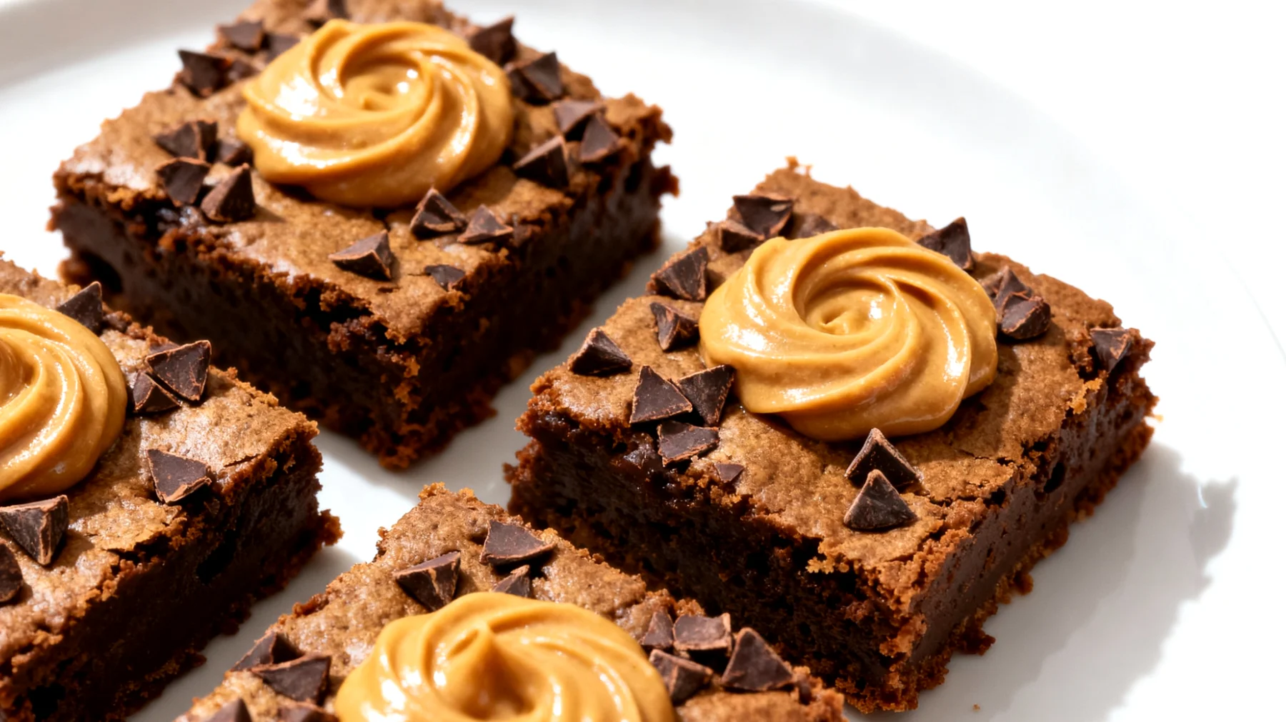 Kichererbsen-Brownies mit Kakaonibs und Mandelbutter"