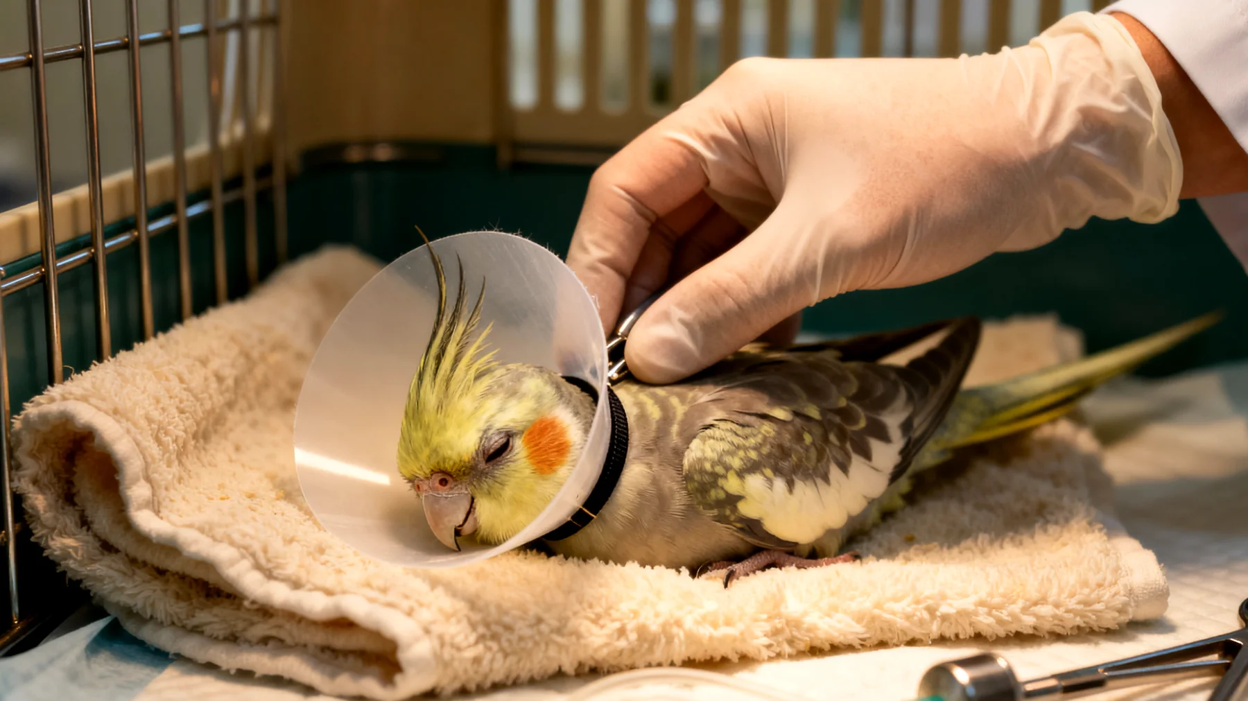 Nymphensittiche benötigen nach einer Kastration besondere tierärztliche Betreuung und Schmerzmanagement, da der Eingriff bei Vögeln komplexer und risikoreicher ist als bei Säugetieren"