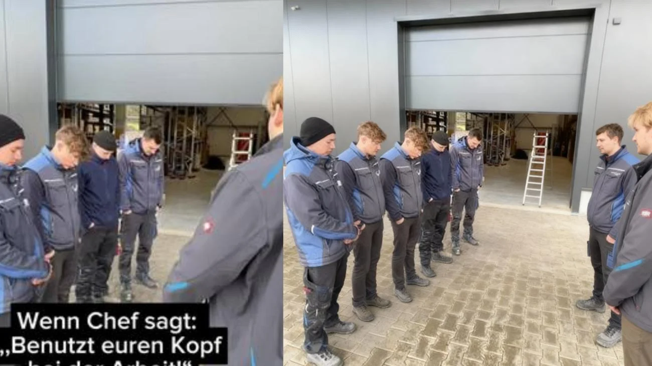 Wenn der Chef sagt, wir sollen bei der Arbeit unseren Kopf benutzen…🤣🔧 #frigoclim #handwerkmitwitz #klimatechnik"